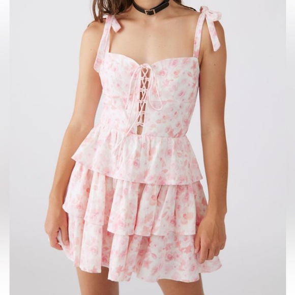 Bardot Pink Floral Dress - Picture 1 of 4